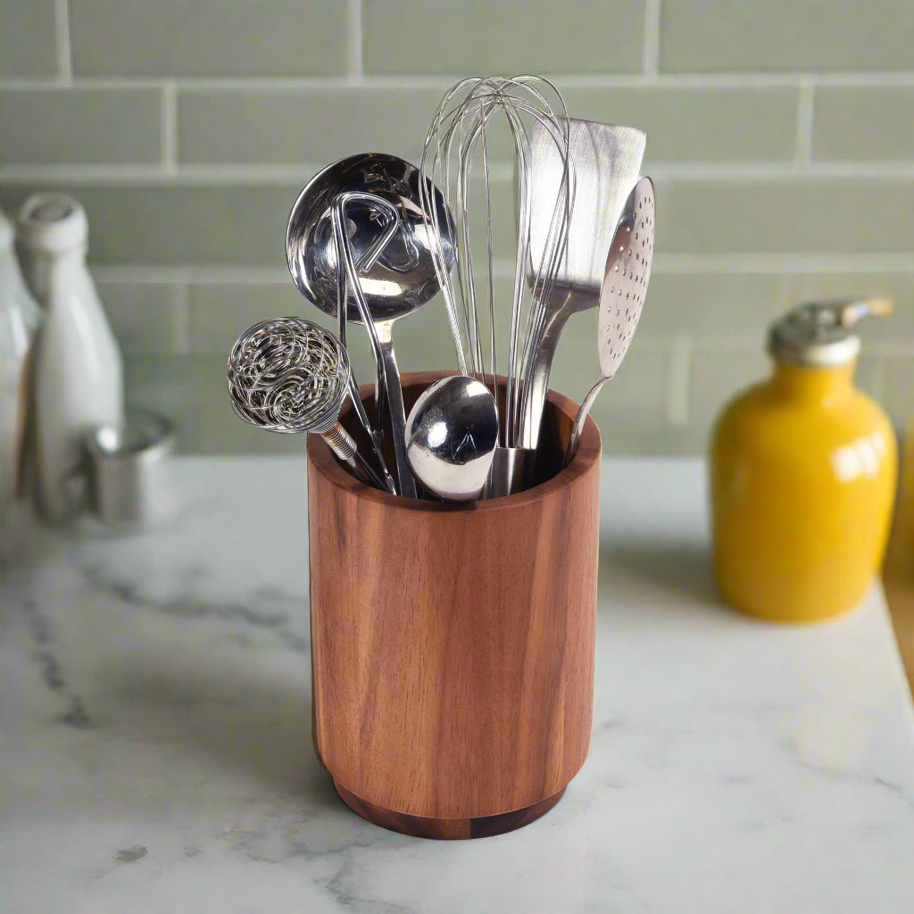 Rotating Lazy Susan Utensil Holder — Medium